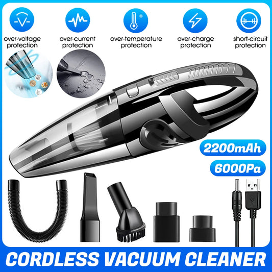 Wireless Handheld Vacuum Cleaner USB Charging Car Portable Wet Dry 12000Pa