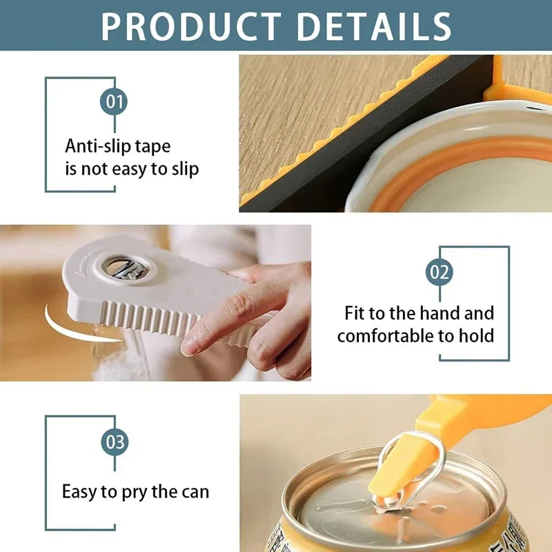 Multifunctional Can Opener Bottle Opener Jar Opener Stainless Steel