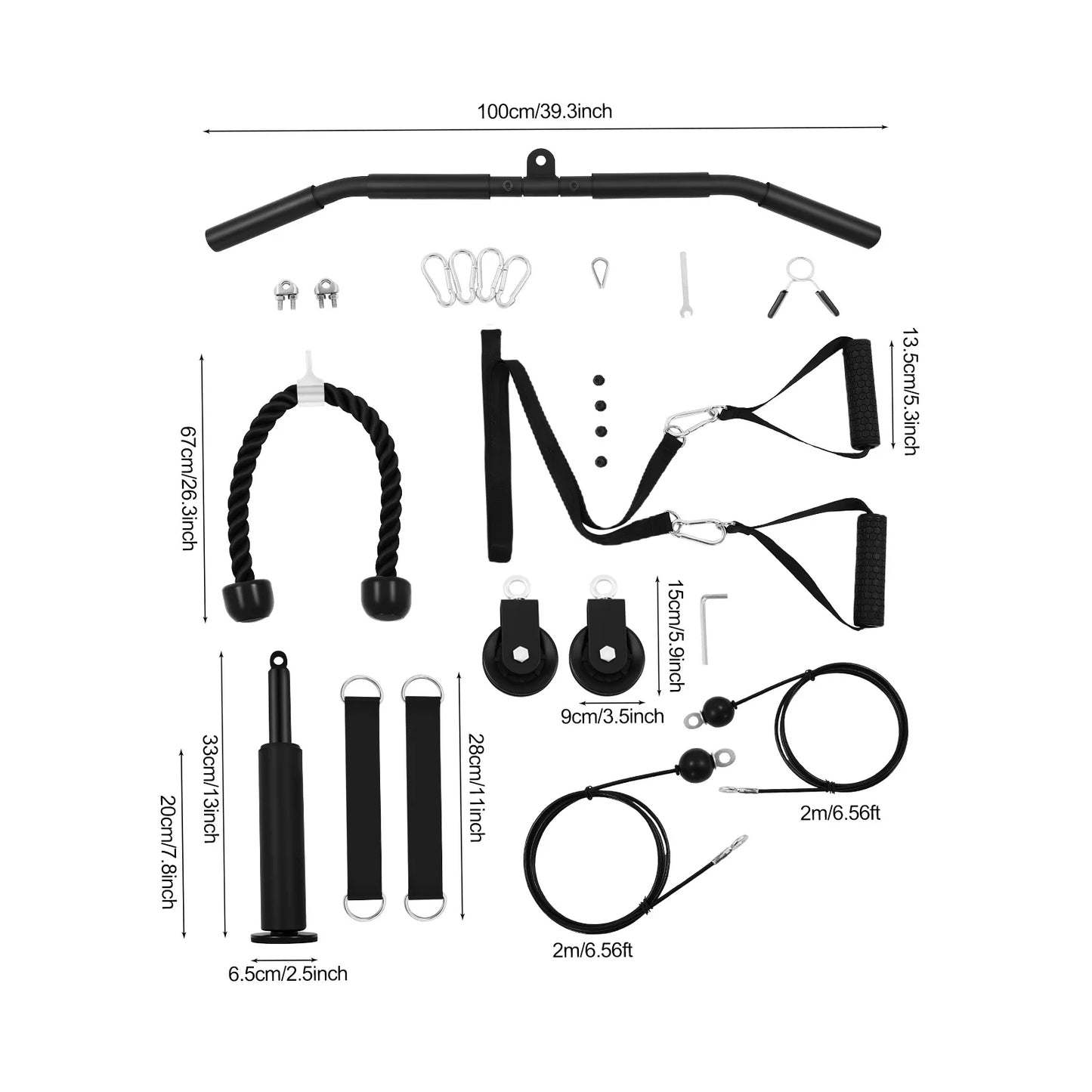 Pulley System Gym Cable Weight Lat Pull Fitness 120kg Capacity