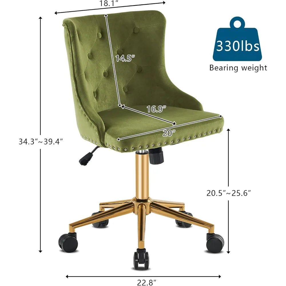 VINGLI Velvet Office Desk Chair Armless Vanity