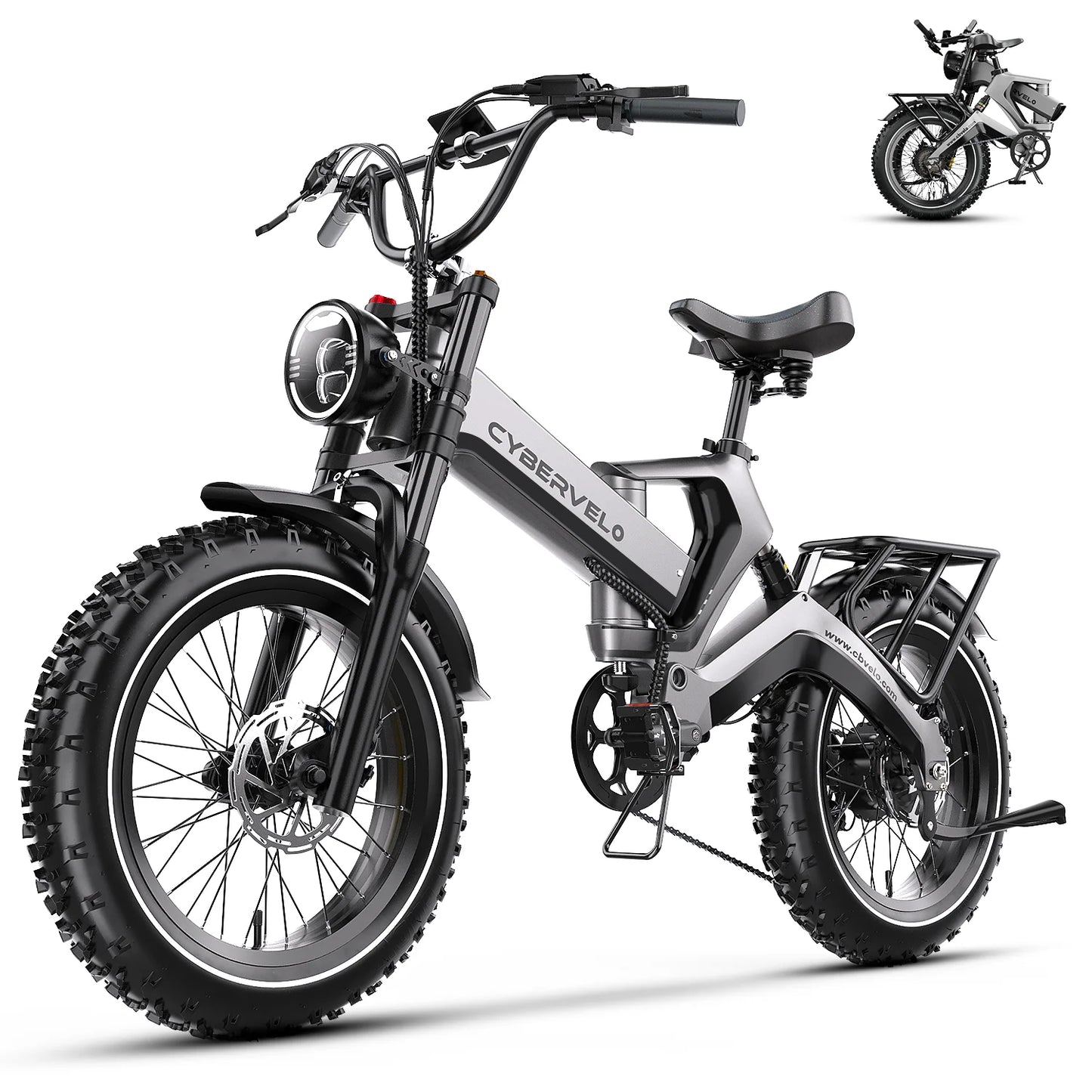 CYBERVELO Fat Tire 2000W Foldable E Bike Removable 48V EK6