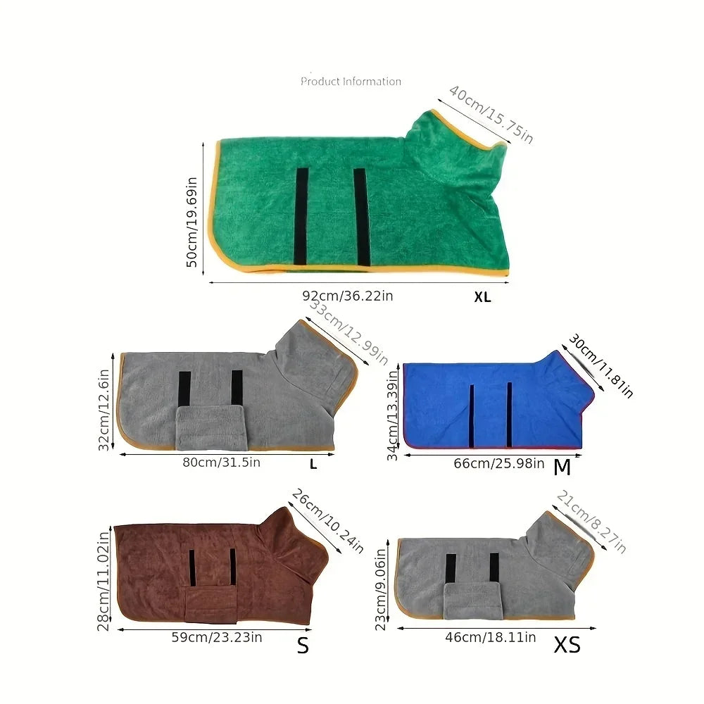 Dog Bathrobe Absorbent Pet Quick Drying Bath Towel For Dogs And Cats