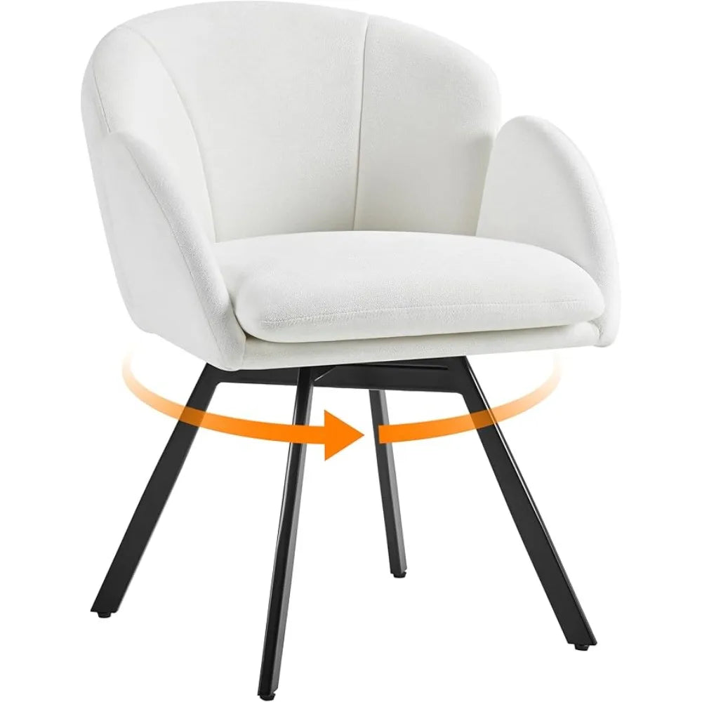 Swivel Accent Chair Chenille Armchair With 360 Degree Swivel Base