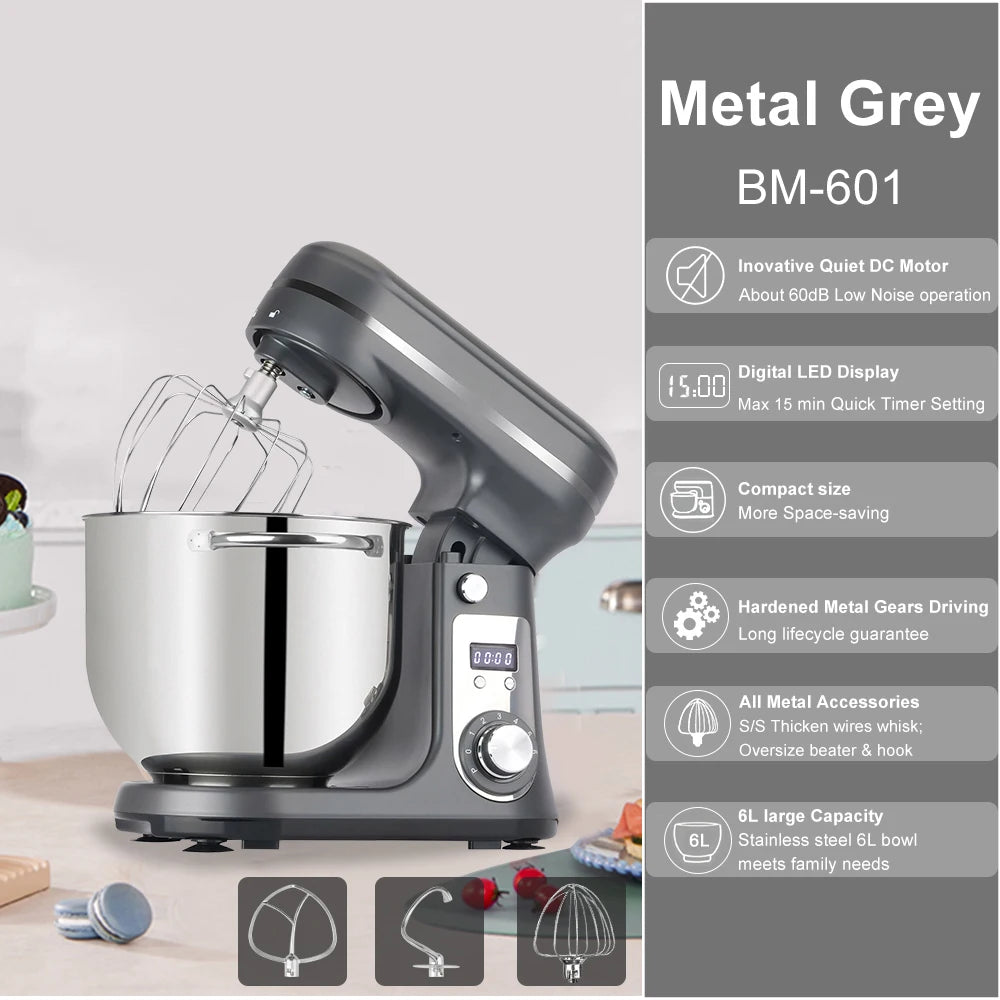 Biolomix Kitchen Stand Mixer With Dough Hook And Wire Whip