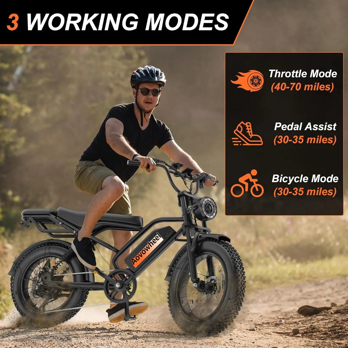 AOVOWHEEL AW2PRO Electric Bike 1500W Fat Tire All Terrain