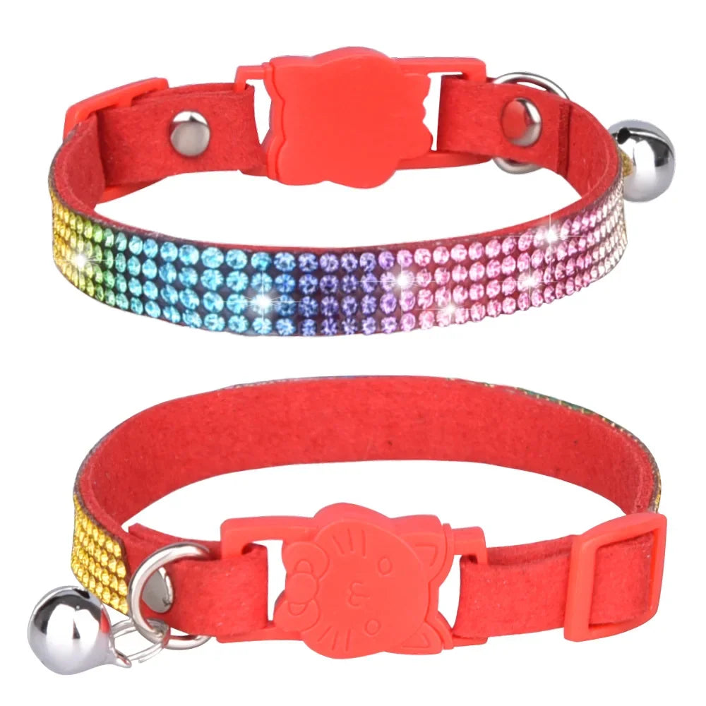 Cat Collar Rhinestone Breakaway Quick Release Safe Kitten