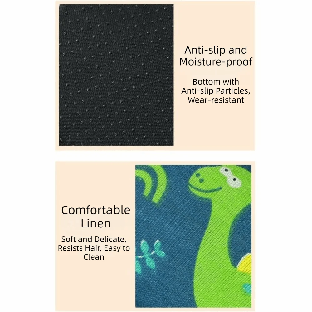 Rattan Weave Pet Cooling Mat Cartoon Pattern Anti Slip Bed