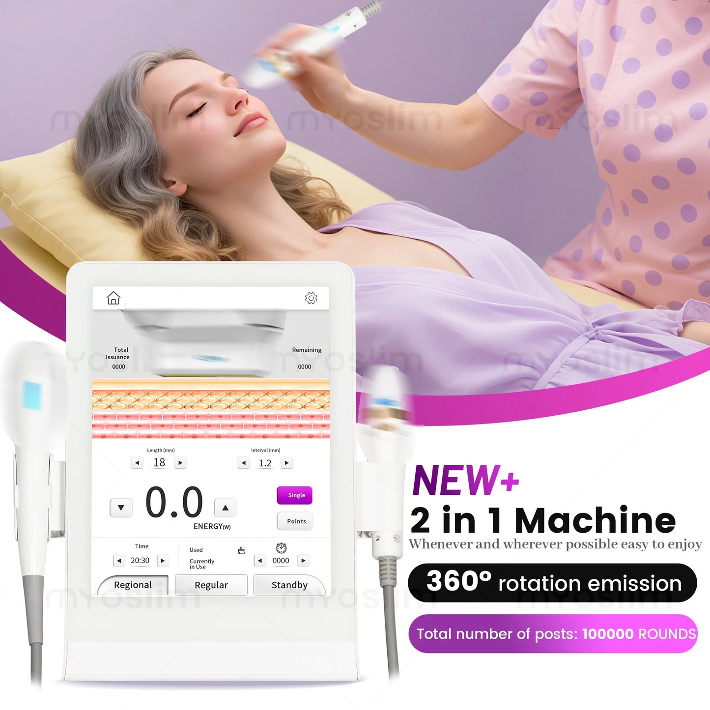 Myoslim Professional 2 In 1 Skin Beauty Star Anti Aging Machine Wrinkle Removal