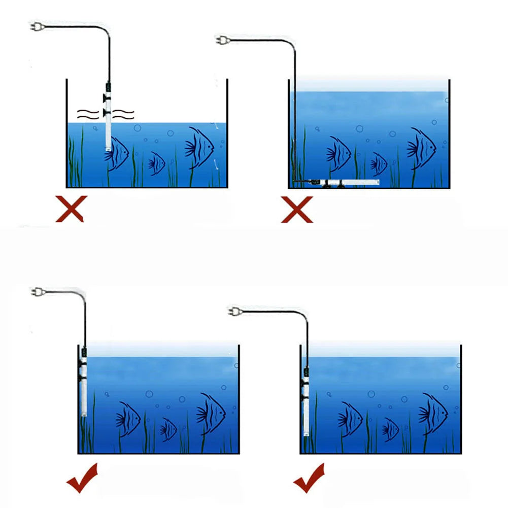 25-300W Automatic Temper Adjustment Aquarium Submersible Fish Tank Water Heater Electric Water Heater Boiler Tank Water Heater