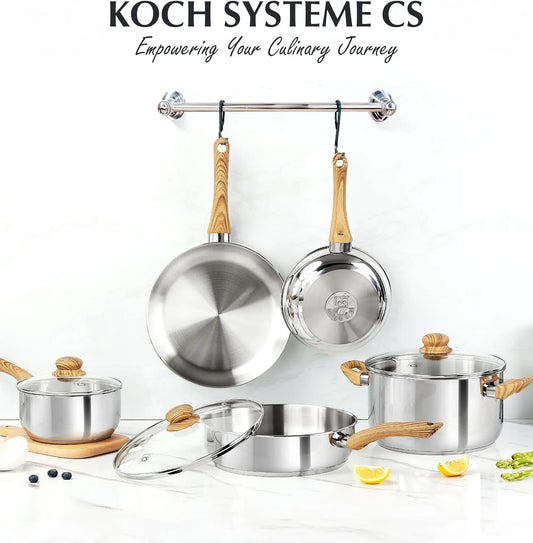 Stainless Steel Cookware Set 18 10 With Cool Touch Handles