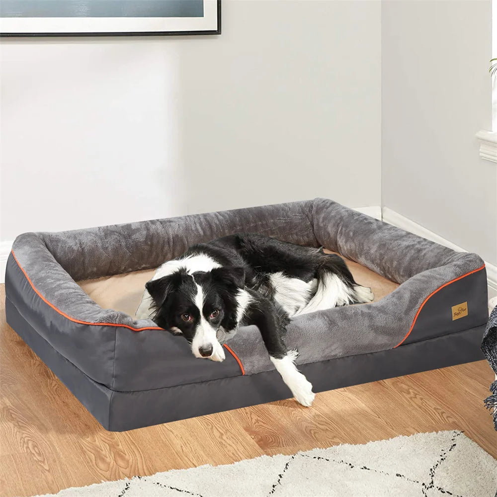 BORWARTCN Jumbo Orthopedic Dog Bed Memory Foam Sofa Couch Waterproof