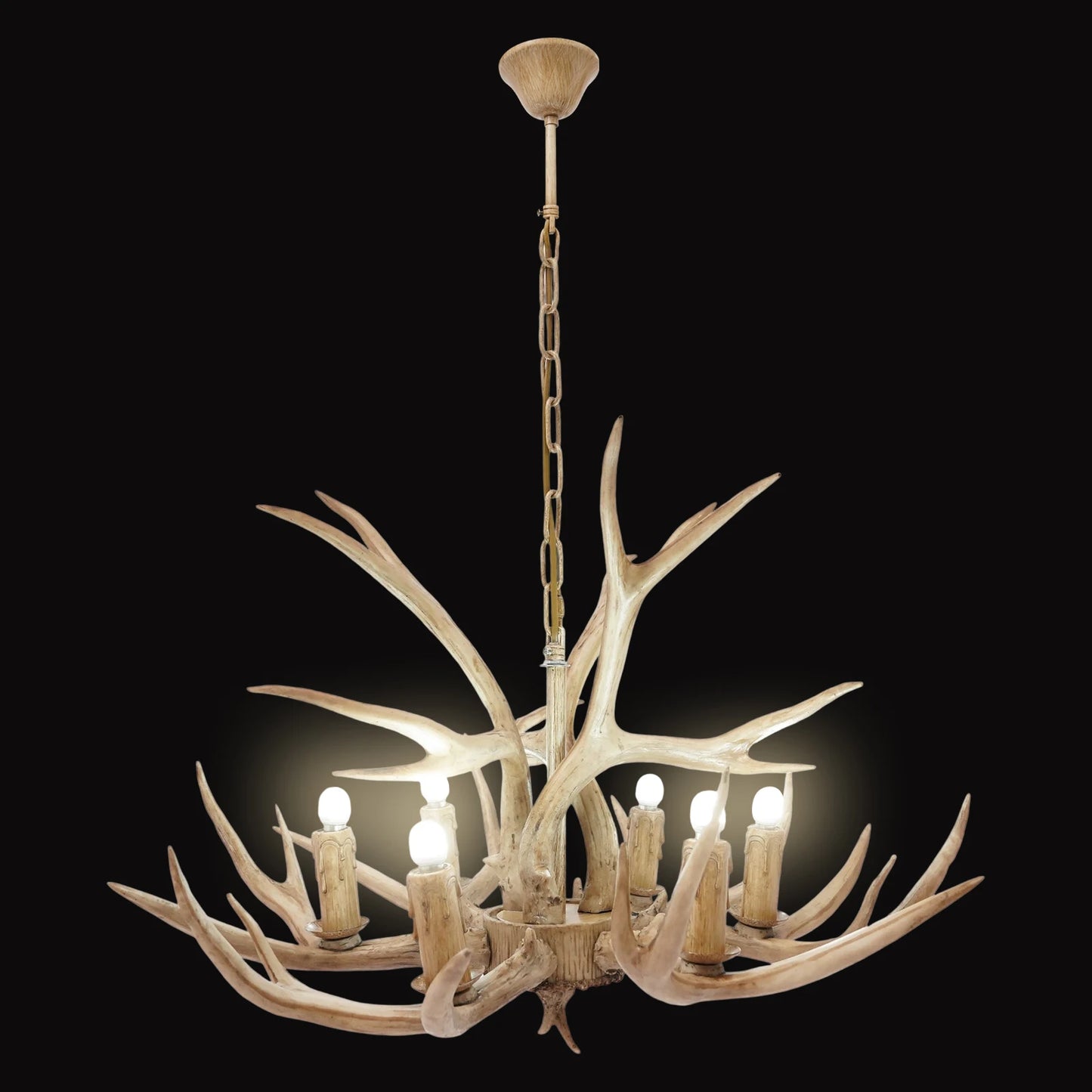 Resin Deer Antler Ceiling Light 110V Six Light Chandelier
