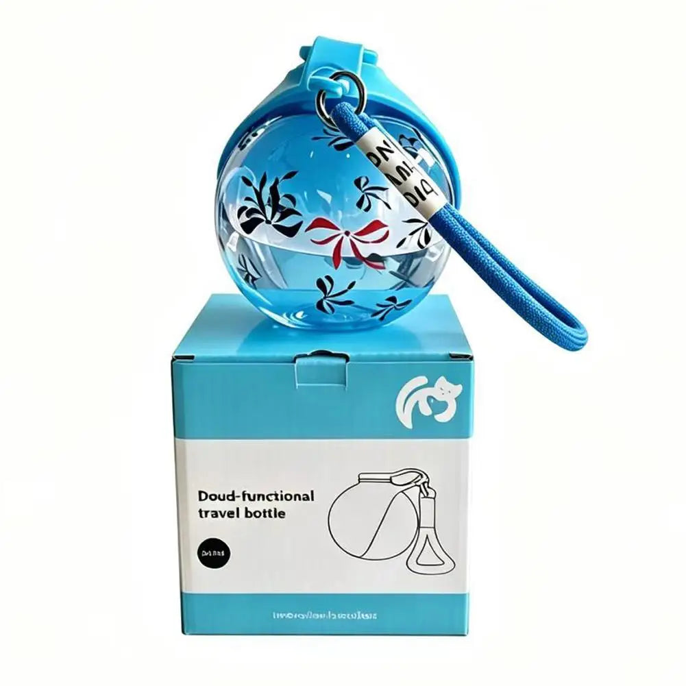 2-In-1 Portable Dog Water Bottle With Lanyard Hook