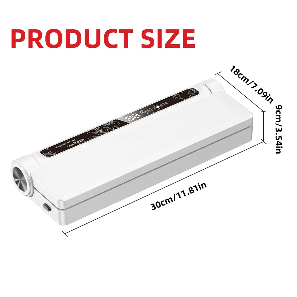 Digital Vacuum Sealer Machine 95KPa Suction Dry And Wet Food With 20 Bags