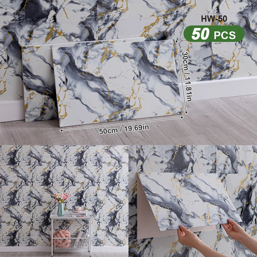 3D Self Adhesive Peel And Stick SXP Wall Tiles For Indoor Walls