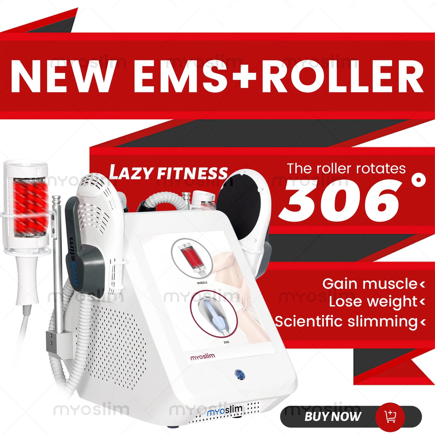 MYOSLIM and EMS Nova Hi-EMT RF Roller 2-in-1 Muscle Gainer Slimming Fitness Machine Health And Beauty Equipment For Salon