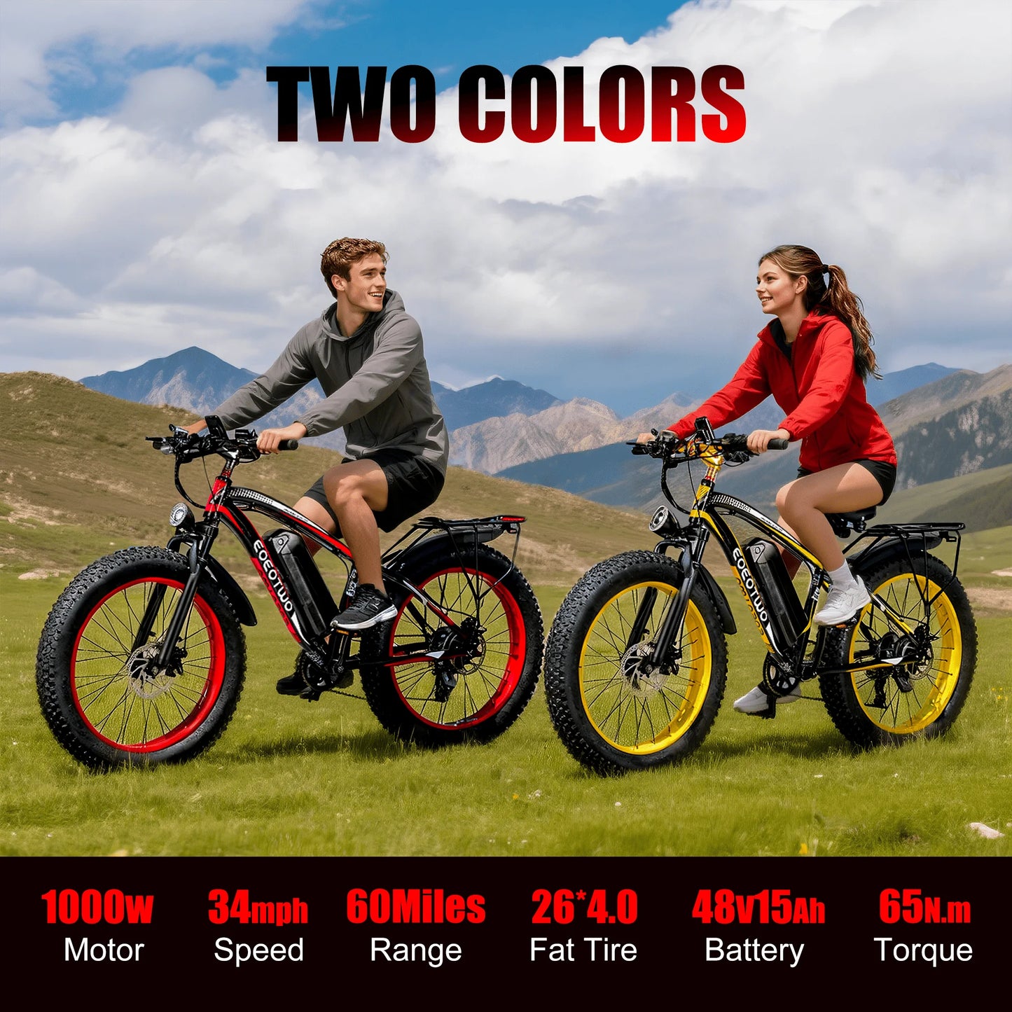EOEOTWO E01 Fat Tire Electric Bike For Adults All Terrain