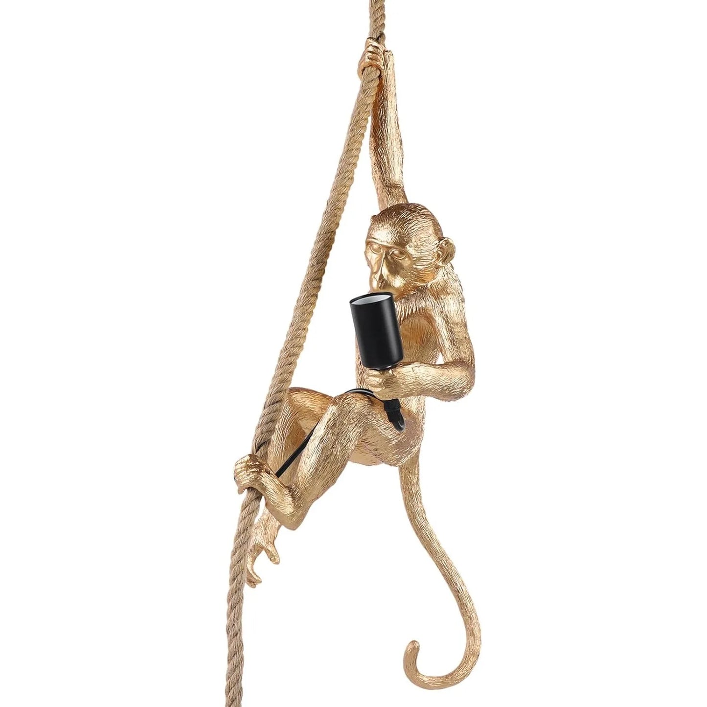 Vintage Monkey Pendant Light Resin Hemp Rope Ceiling Lamp E26