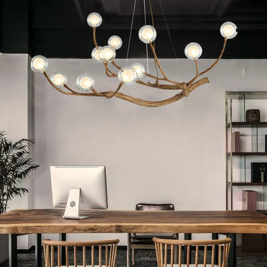 Bymaocar Farmhouse Style LED Ceiling Light With Adjustable Chain Chandelier