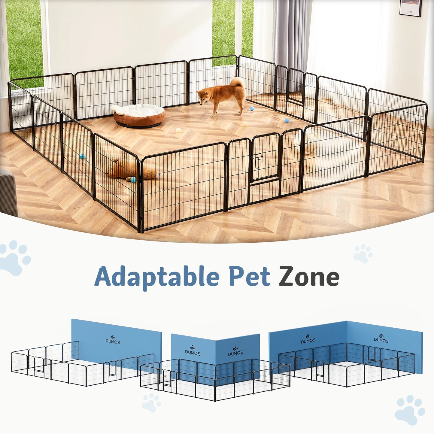 JHK Foldable Dog Playpen Fence For Yard Outdoor Use