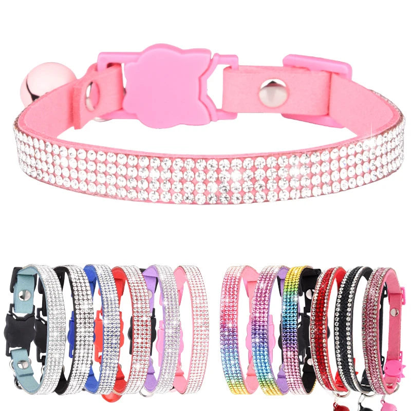 Cat Collar Rhinestone Breakaway Quick Release Safe Kitten