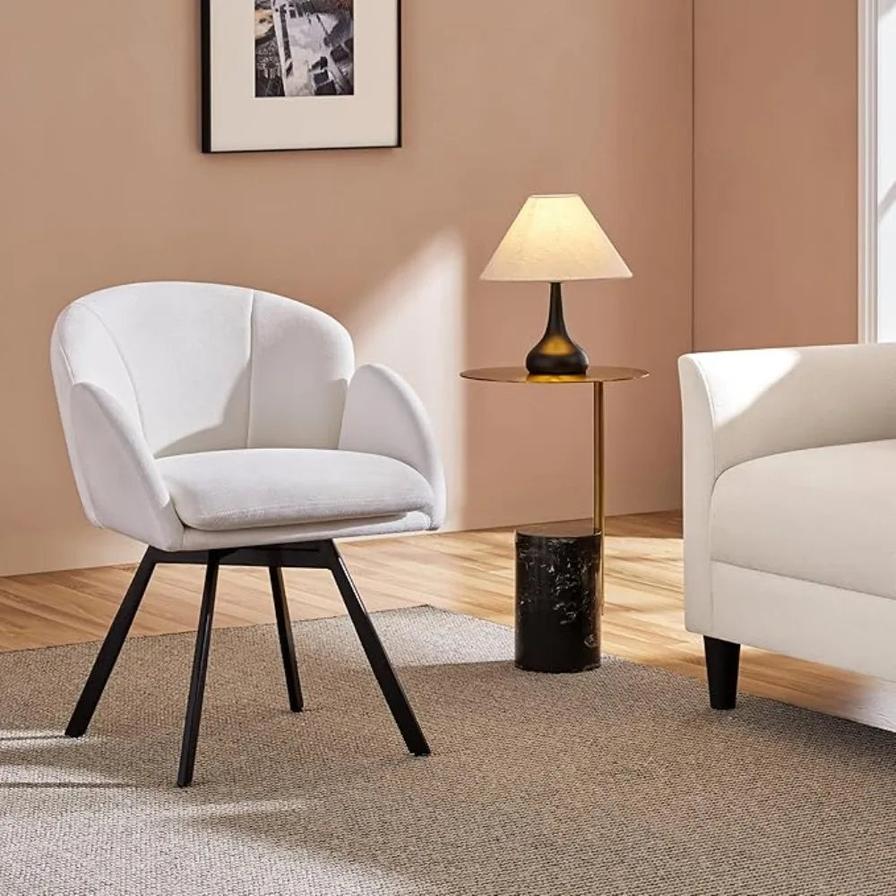 Swivel Accent Chair Chenille Armchair With 360 Degree Swivel Base