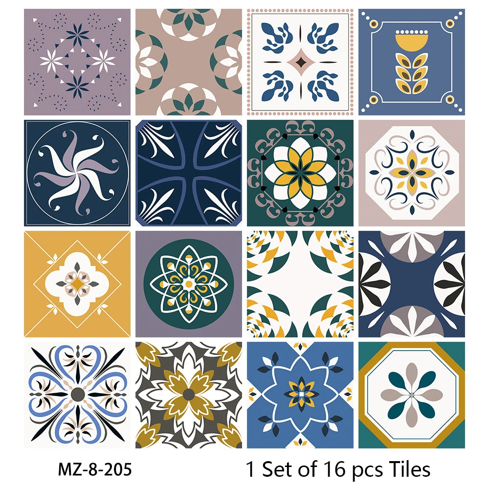 Matte Waterproof Tile Wall Sticker Peel And Stick PVC Mural