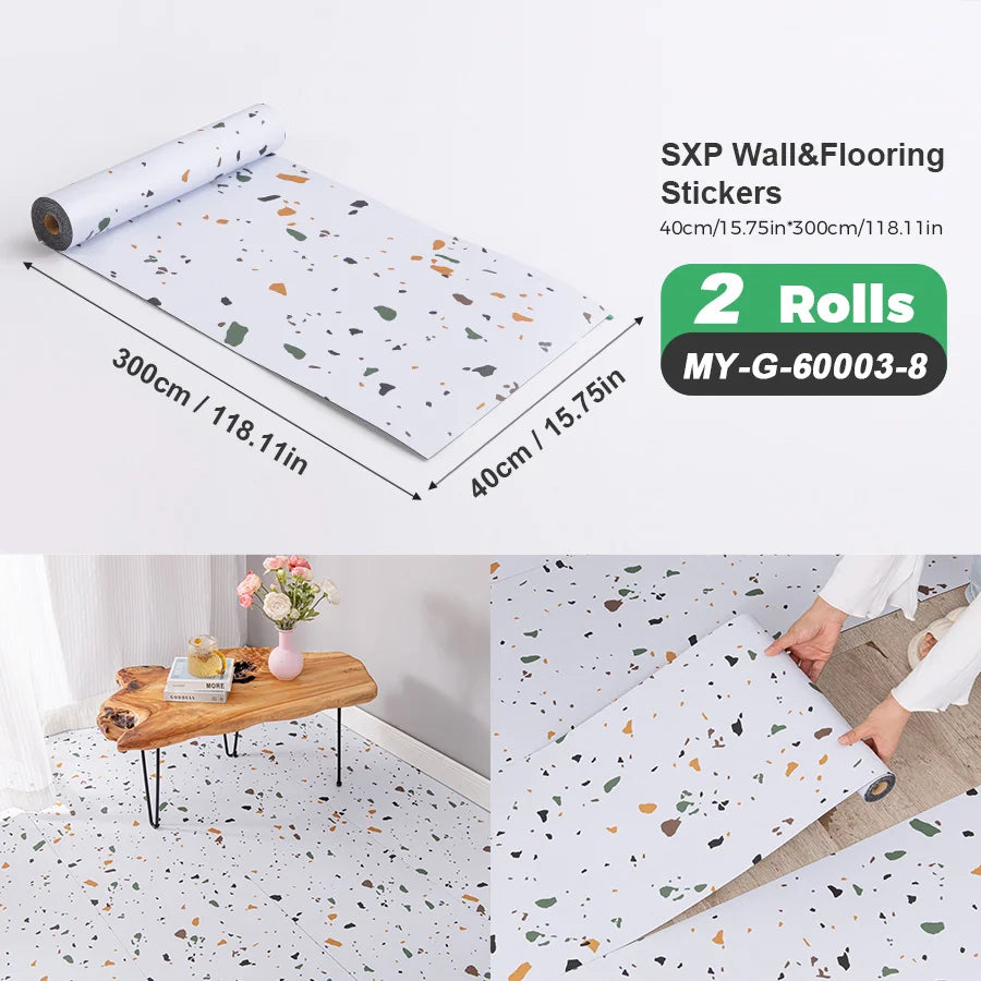 Self Adhesive Wall Floor Sticker Peel And Stick Wood Grain Marble Design