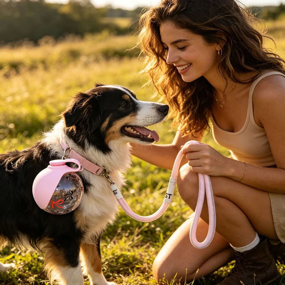 2-In-1 Portable Dog Water Bottle With Lanyard Hook
