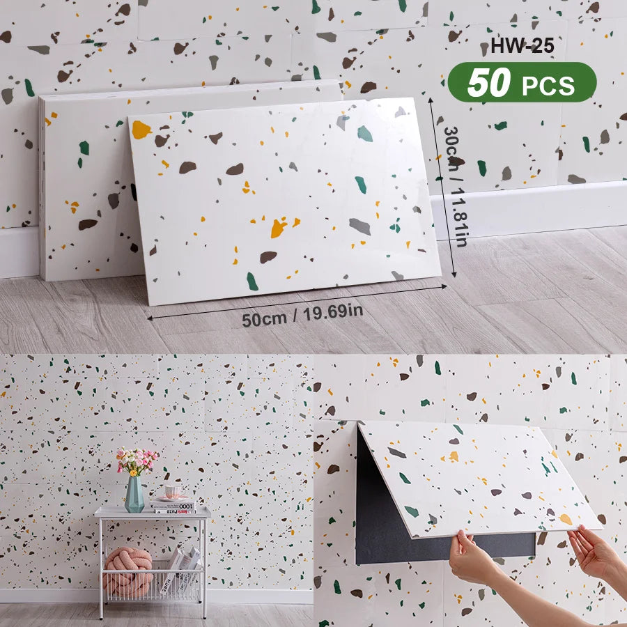 3D Self Adhesive Peel And Stick SXP Wall Tiles For Indoor Walls