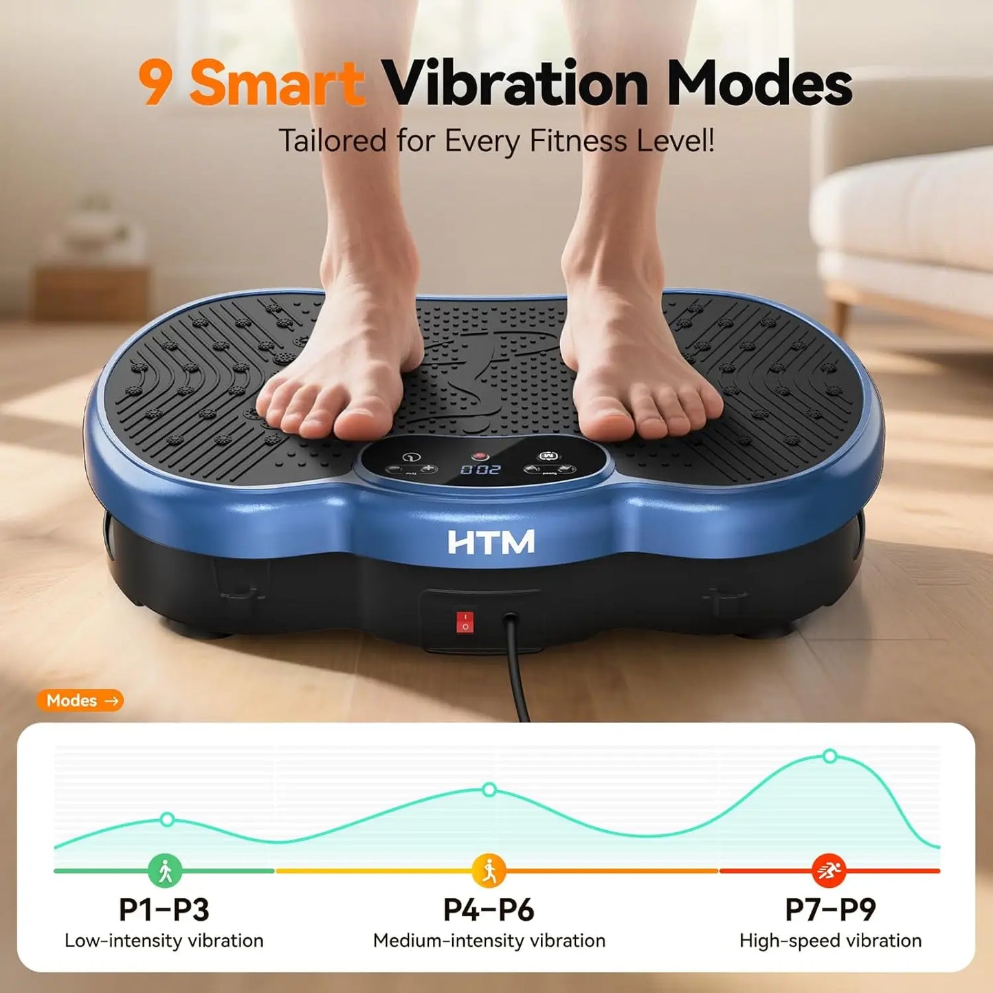 HTMM Fitness Vibration Plate Whole Body Exercise Machine With 120 Speed Levels