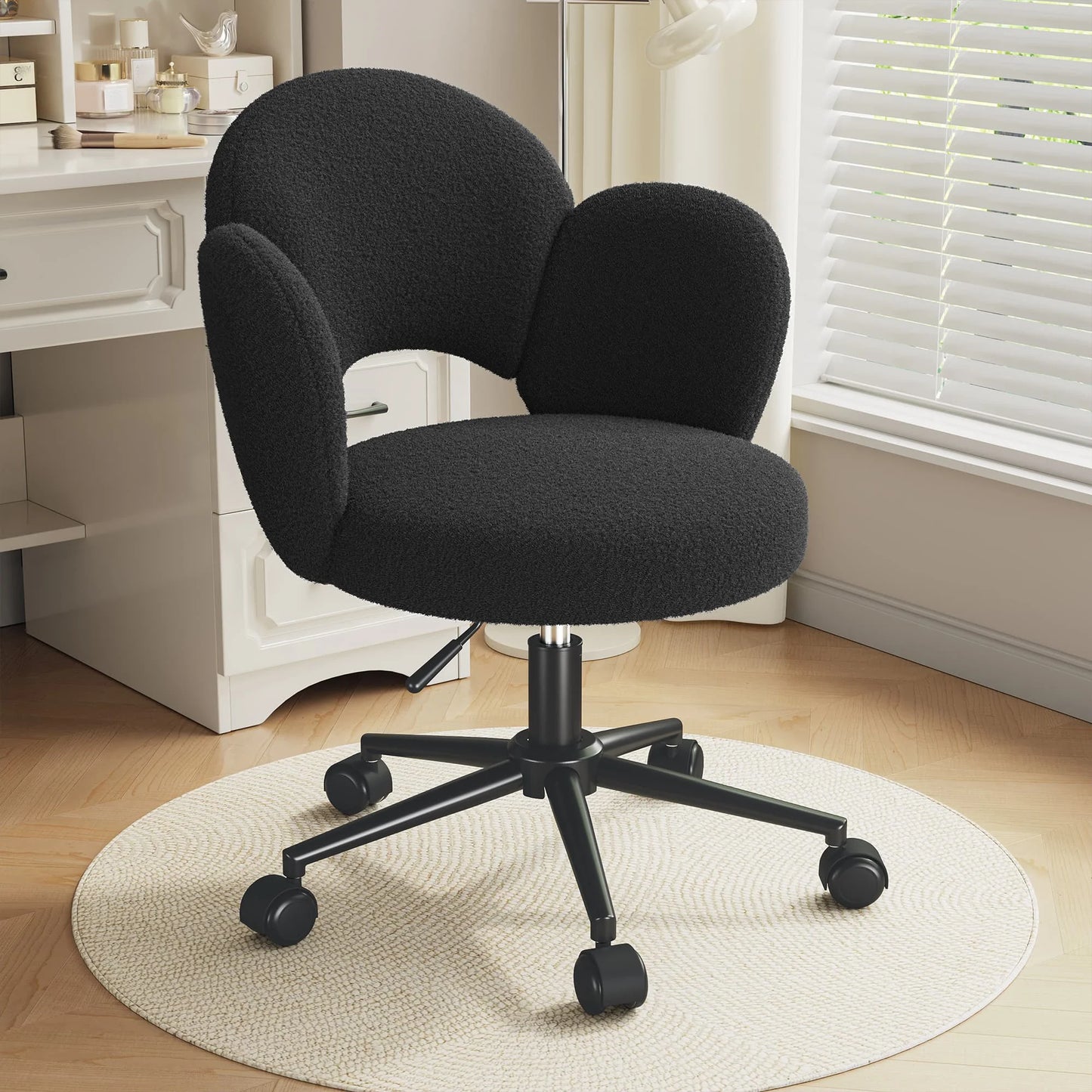 EnHomee Petal Vanity Chair Height Adjustable Desk Chair With Wheels