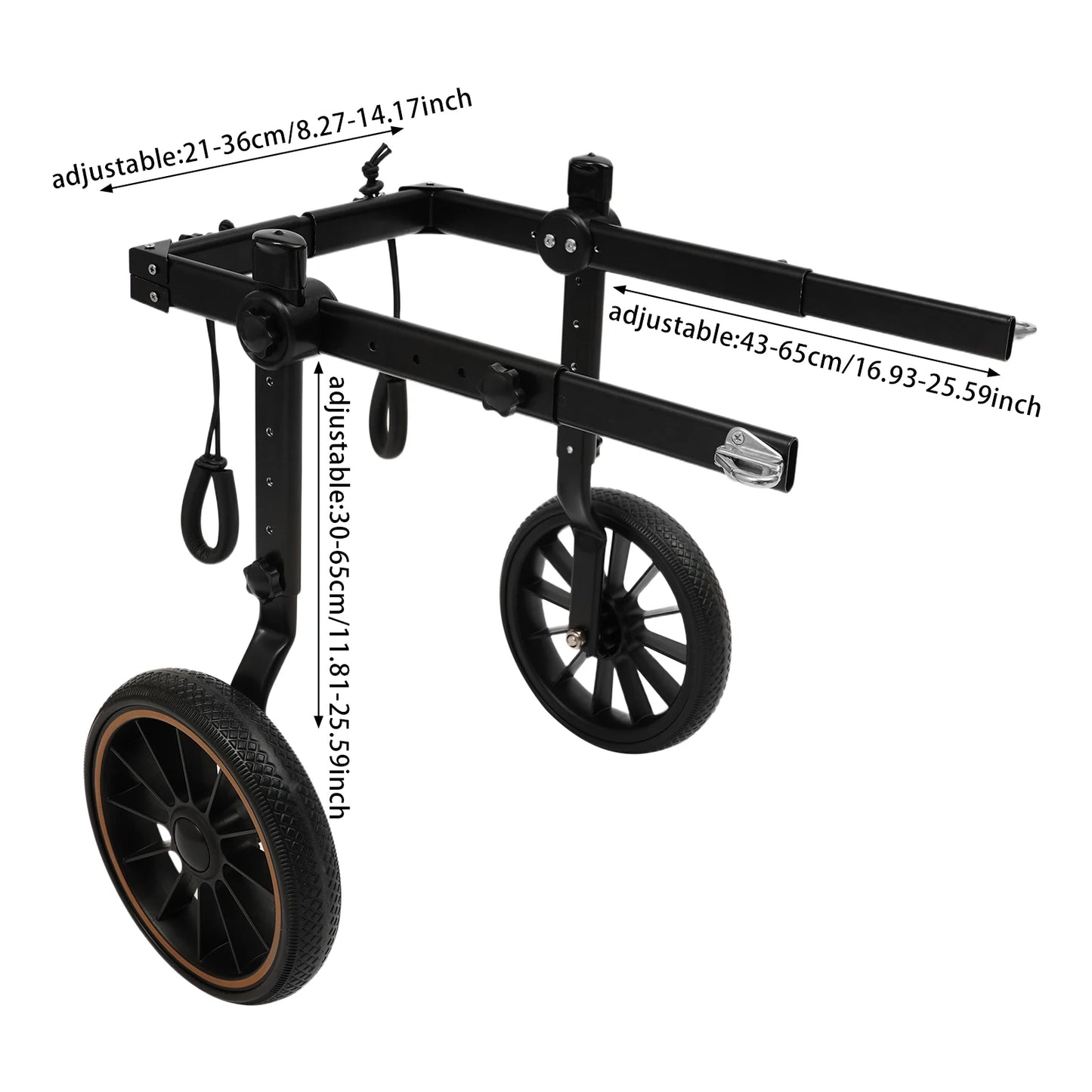 Bymaocar Adjustable Aluminum 2 Wheel Dog Wheelchair Up To 65kg