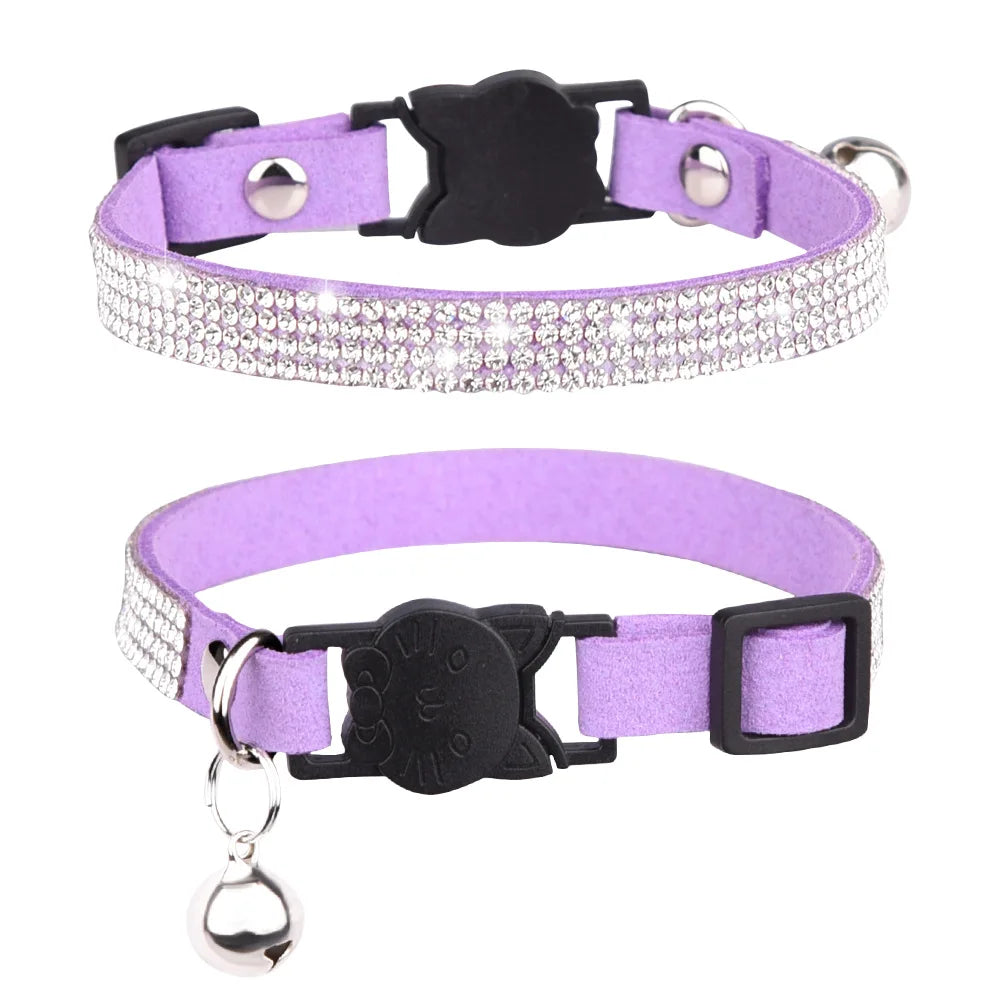 Cat Collar Rhinestone Breakaway Quick Release Safe Kitten
