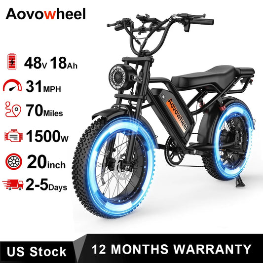 AOVOWHEEL AW2PRO Electric Bike 1500W Fat Tire All Terrain