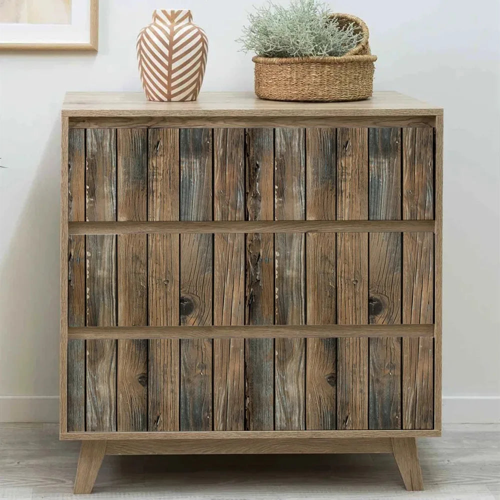 KALYNN Retro Wood Grain Peel and Stick Wallpaper