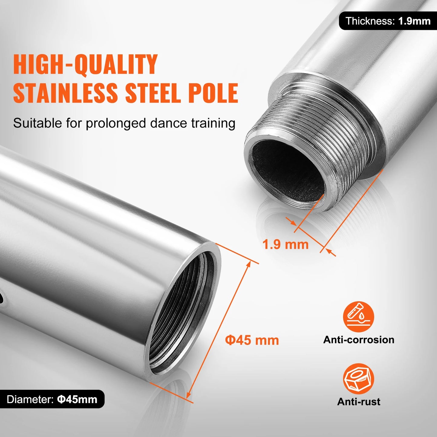 SucceBuy Professional Dancing Pole Kit Spinning Static Portable Stainless Steel