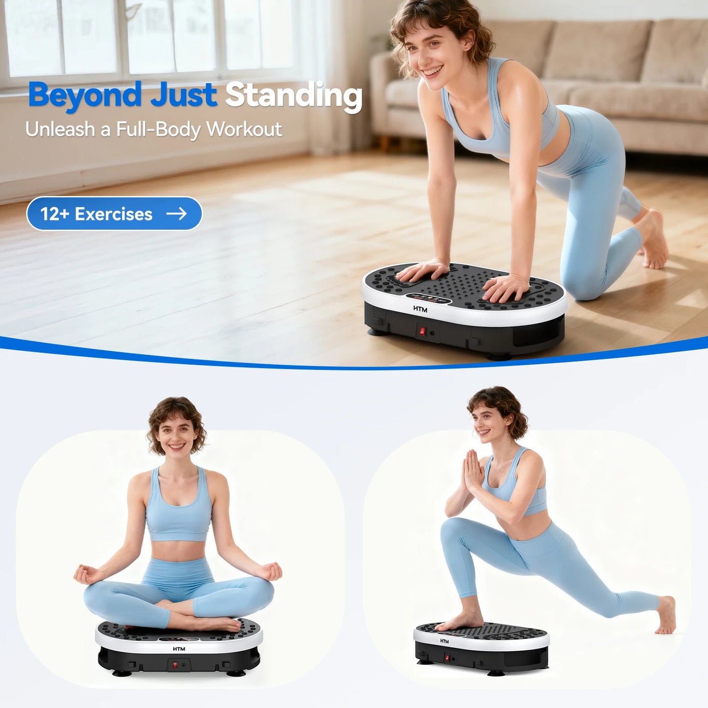 HTMM Vibration Plate High Frequency Fitness Platform With 9 Programs