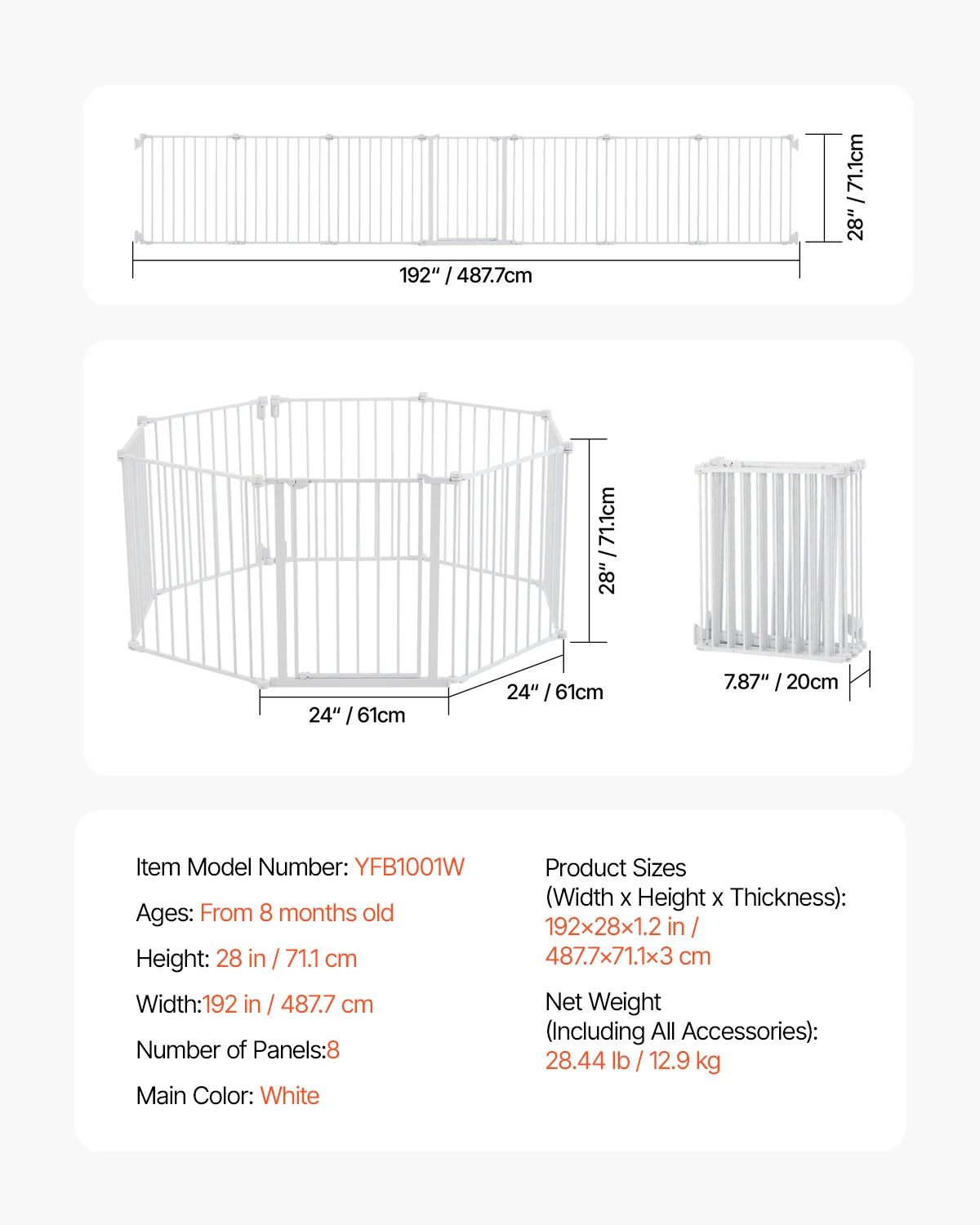 SucceBuy Baby Gate Pressure Mount Walk Through For Home Doorways