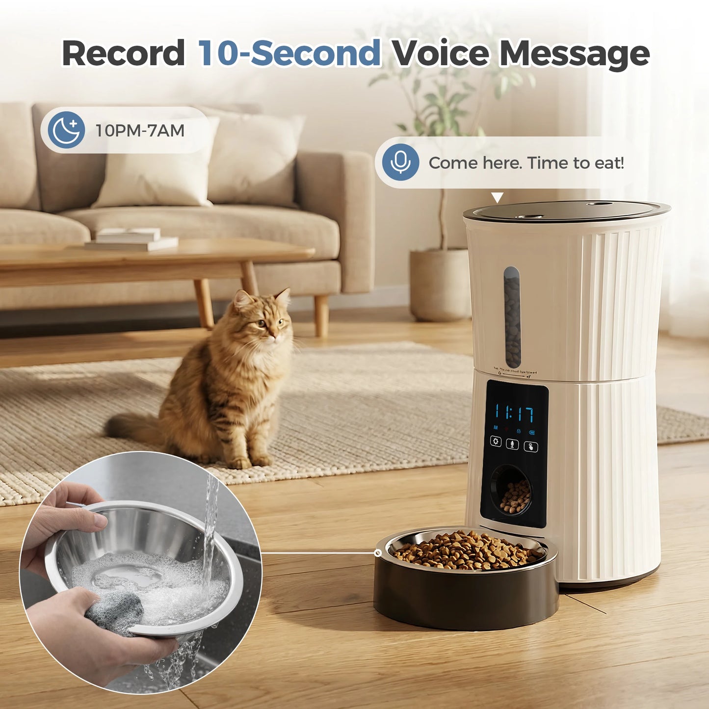 JHK Automatic Cat Feeder With WiFi Timed App Control