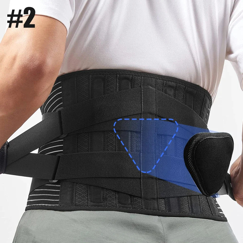 Lumbar Back Brace With 6 Stays Breathable Orthopedic Support Pain Relief