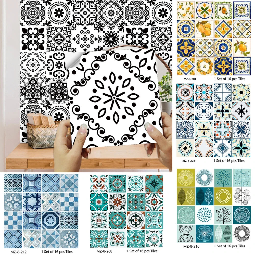 Matte Waterproof Tile Wall Sticker Peel And Stick PVC Mural