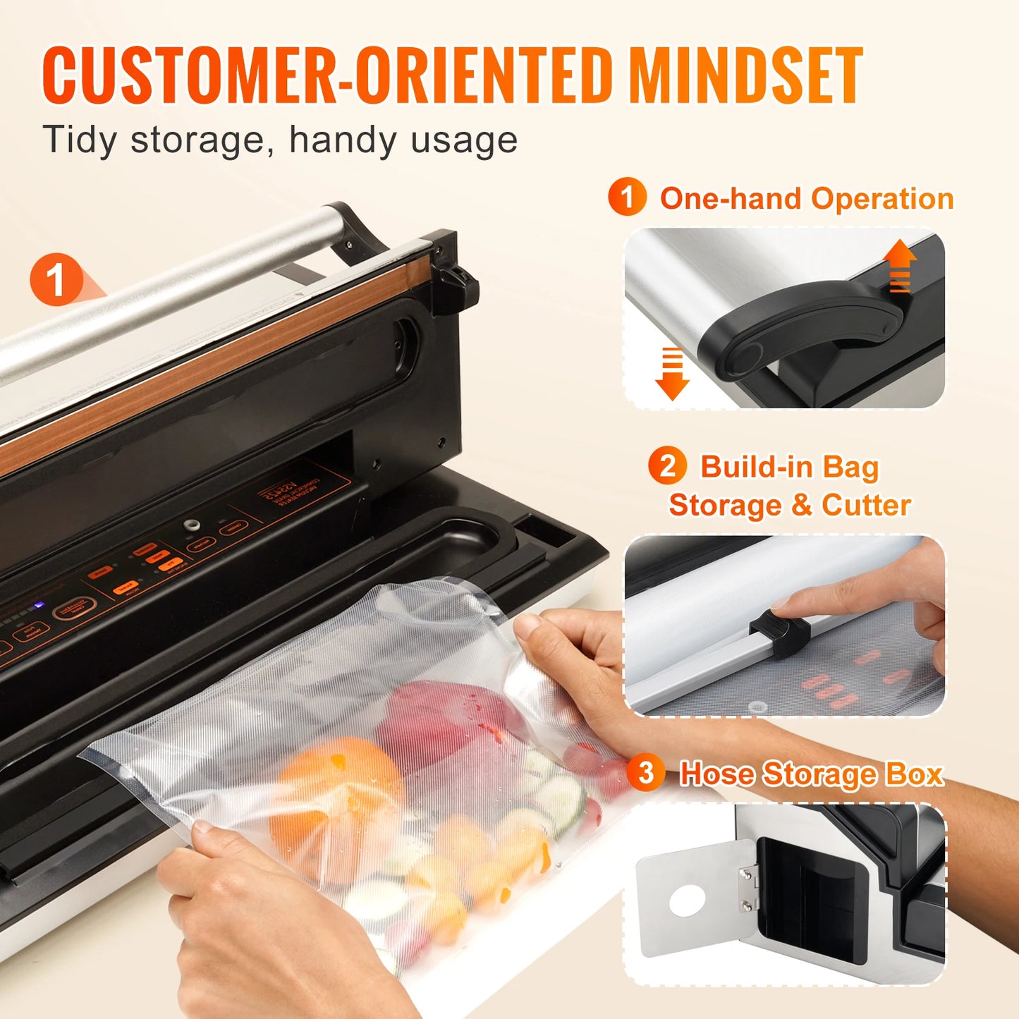 Succebuy Commercial Vacuum Sealer Machine With Bag Roll Cutter