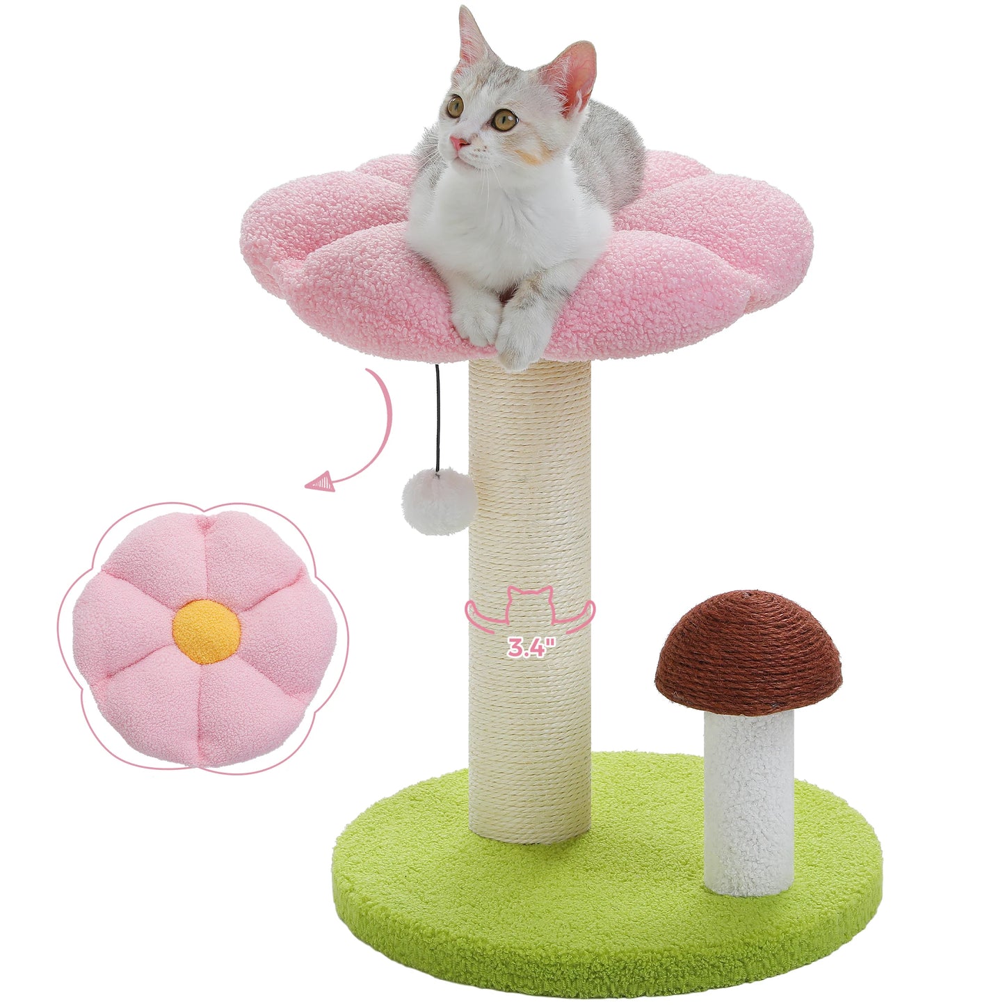 PAWZ Road Double Tier Cat Scratching Post With Flower Bed