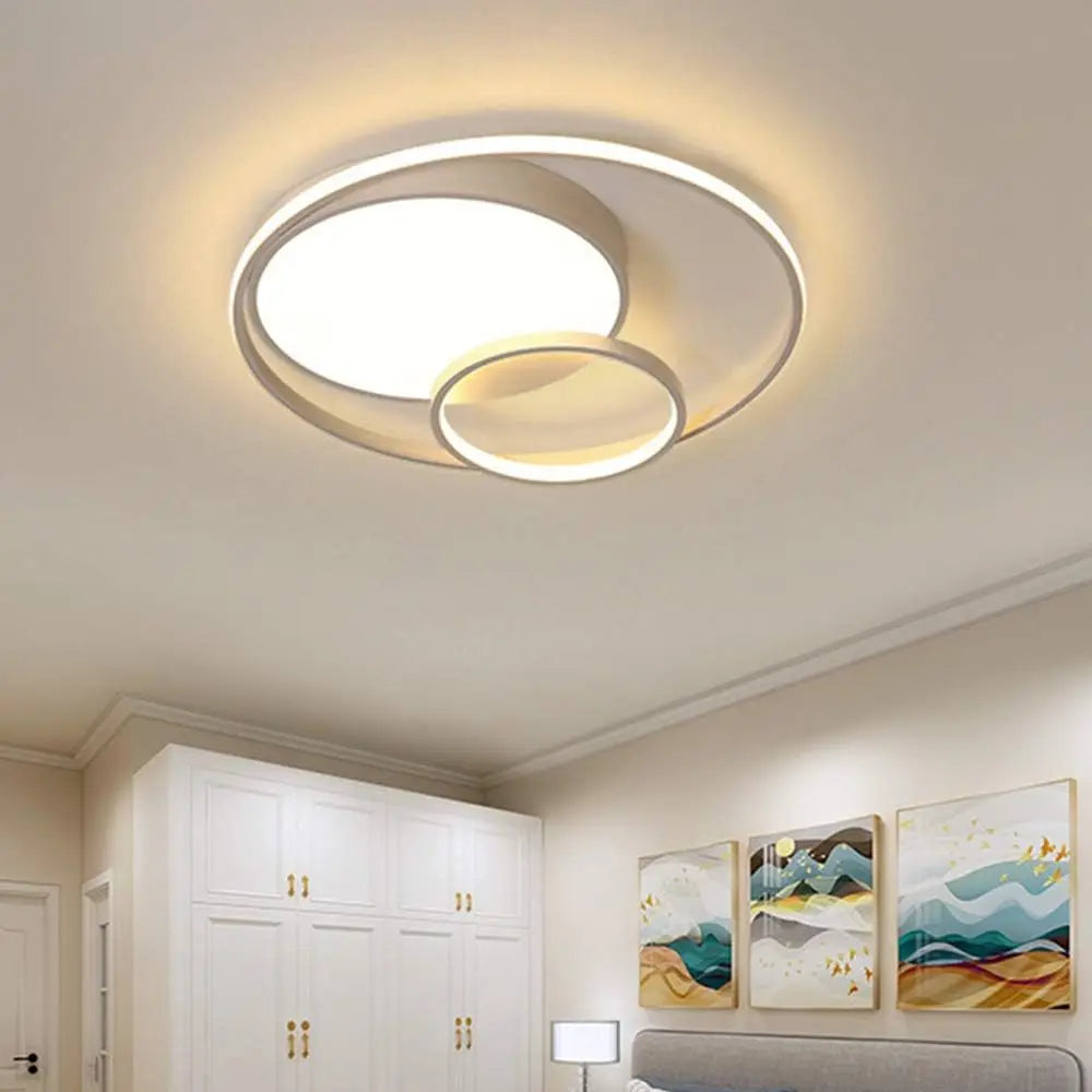 3 Rings LED Flush Mount Ceiling Light Round Chandelier Living Room