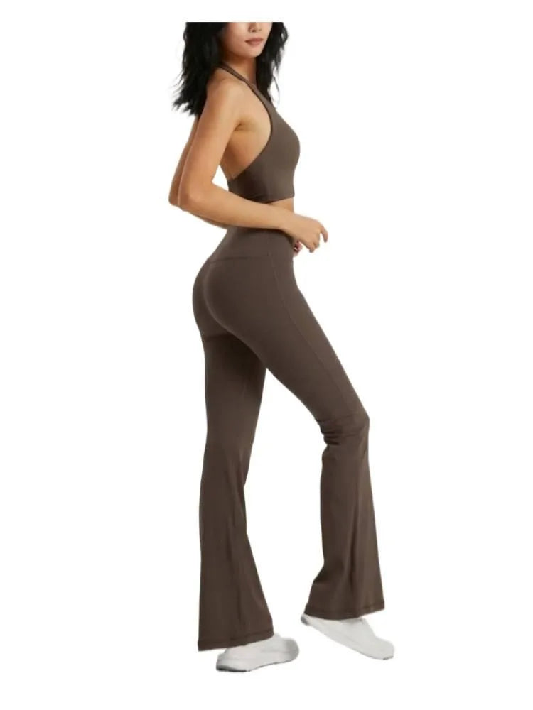 Flared Leggings Women High Waist Yoga Pants Breathable Quick Dry