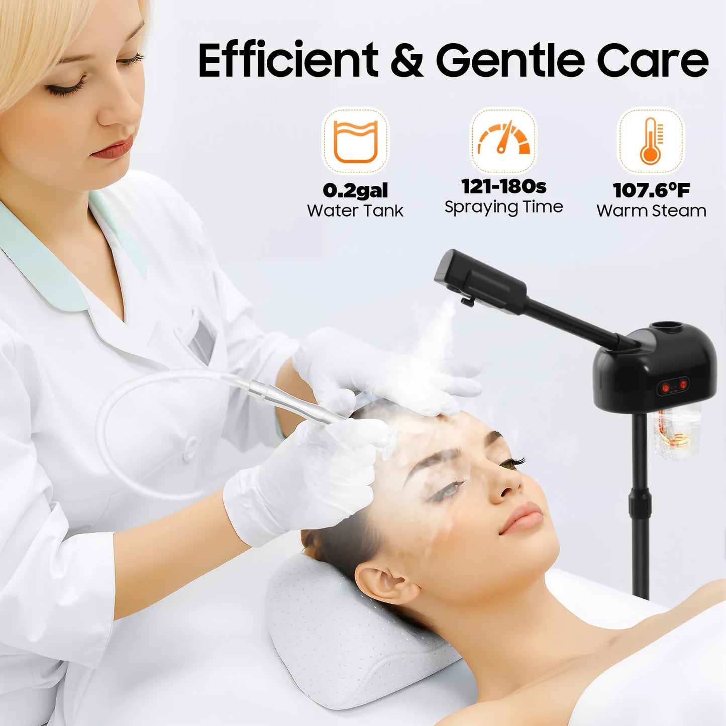 Bymaocar 800W Facial Steamer 360 Degree Skin Care Equipment