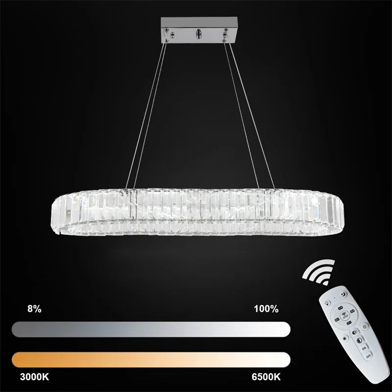 GreeLustr Modern Crystal Chandelier Dining Room Pendant Light