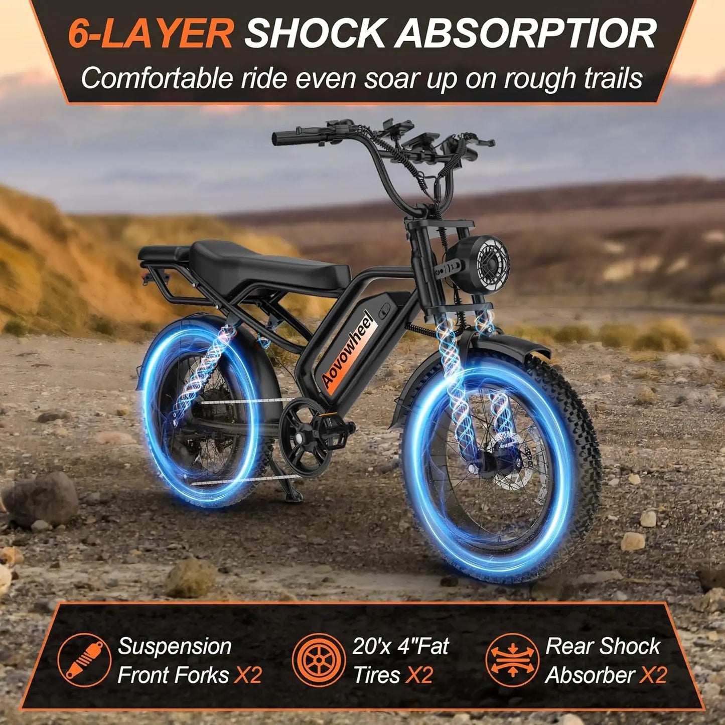 AOVOWHEEL AW2PRO Electric Bike 1500W Fat Tire All Terrain