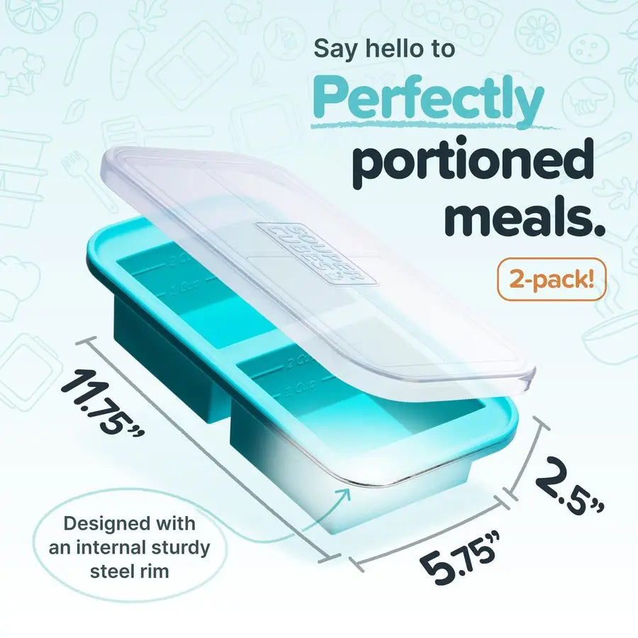 Silicone Freezer Molds With Lids For Freezing Soups And Leftovers